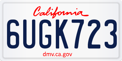 CA license plate 6UGK723