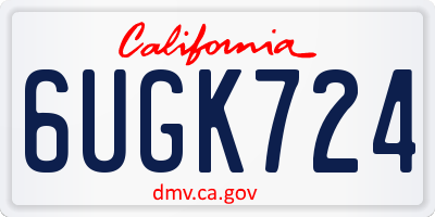 CA license plate 6UGK724