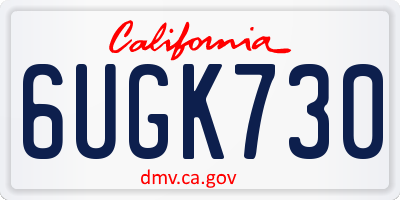 CA license plate 6UGK730
