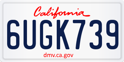 CA license plate 6UGK739