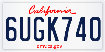 CA license plate 6UGK740