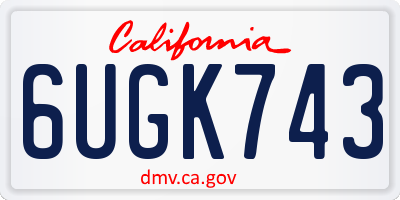 CA license plate 6UGK743