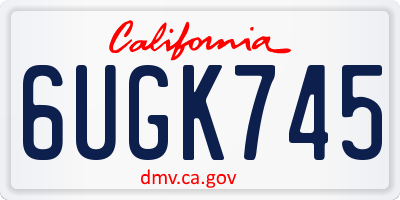 CA license plate 6UGK745