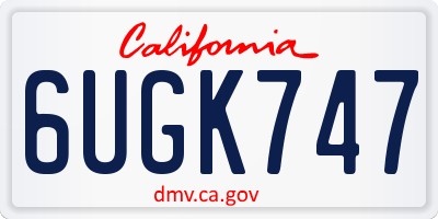 CA license plate 6UGK747