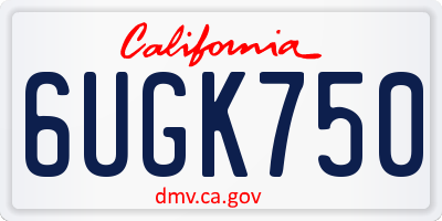CA license plate 6UGK750