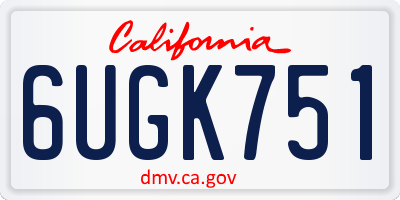 CA license plate 6UGK751