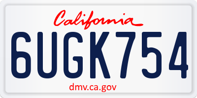 CA license plate 6UGK754