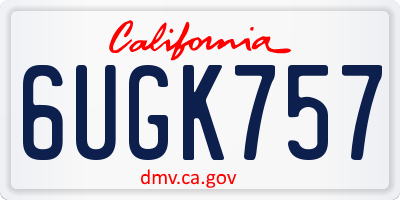 CA license plate 6UGK757