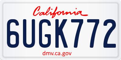 CA license plate 6UGK772