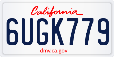 CA license plate 6UGK779