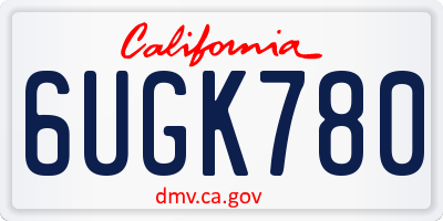 CA license plate 6UGK780