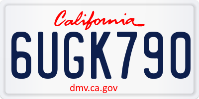 CA license plate 6UGK790