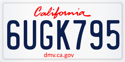 CA license plate 6UGK795