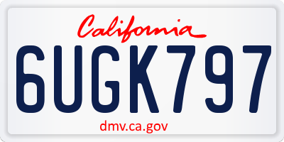 CA license plate 6UGK797