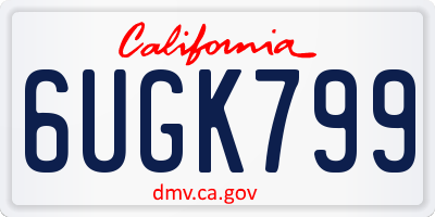 CA license plate 6UGK799