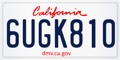 CA license plate 6UGK810
