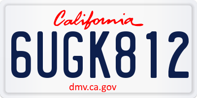 CA license plate 6UGK812