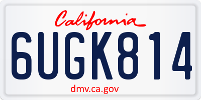 CA license plate 6UGK814
