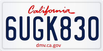 CA license plate 6UGK830