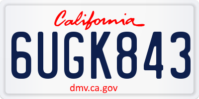 CA license plate 6UGK843