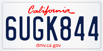 CA license plate 6UGK844