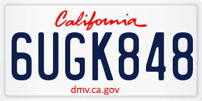 CA license plate 6UGK848