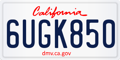 CA license plate 6UGK850