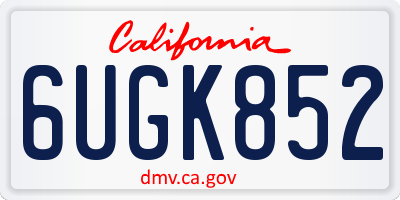 CA license plate 6UGK852