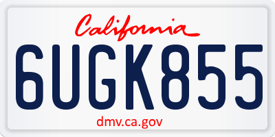 CA license plate 6UGK855