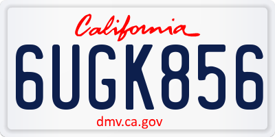 CA license plate 6UGK856
