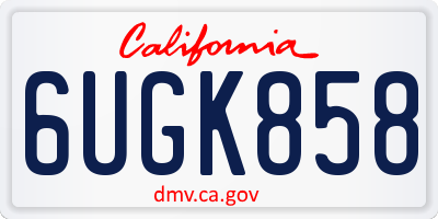 CA license plate 6UGK858