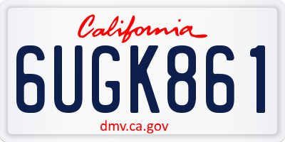CA license plate 6UGK861