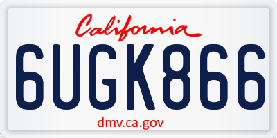 CA license plate 6UGK866