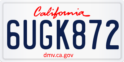 CA license plate 6UGK872