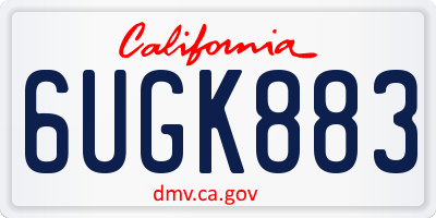 CA license plate 6UGK883