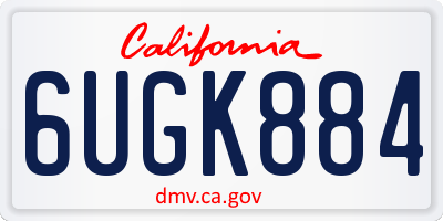 CA license plate 6UGK884