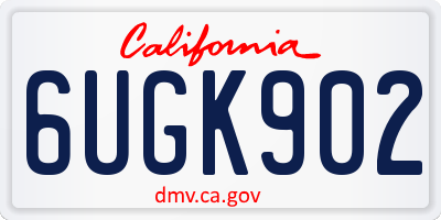 CA license plate 6UGK902
