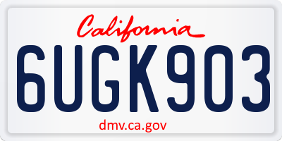 CA license plate 6UGK903