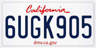 CA license plate 6UGK905