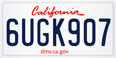 CA license plate 6UGK907