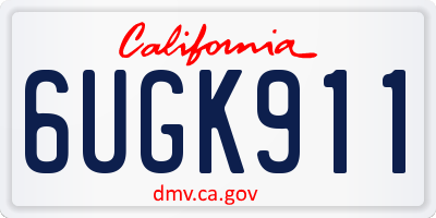 CA license plate 6UGK911