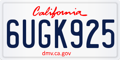 CA license plate 6UGK925