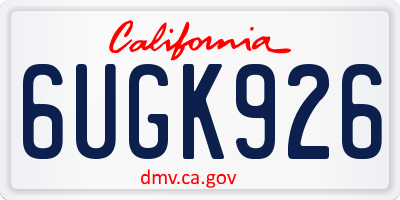 CA license plate 6UGK926