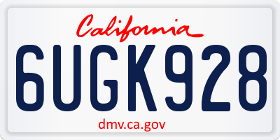 CA license plate 6UGK928