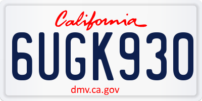 CA license plate 6UGK930