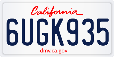 CA license plate 6UGK935