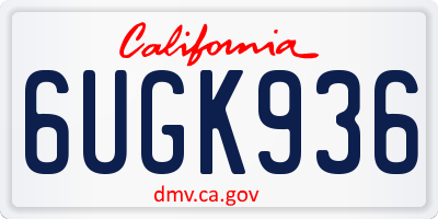 CA license plate 6UGK936