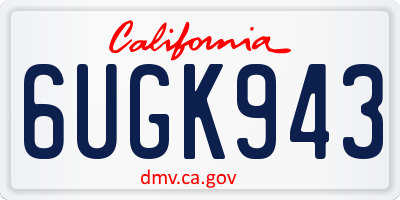 CA license plate 6UGK943