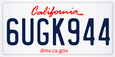 CA license plate 6UGK944