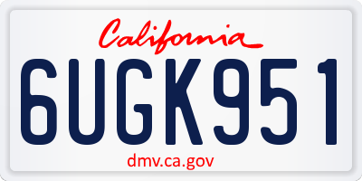 CA license plate 6UGK951